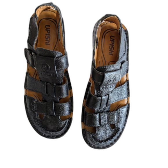 UPIShi Mens Casual Closed Toe Leather Adjustable Shoes/Sandals Sz 12.5 main image 7